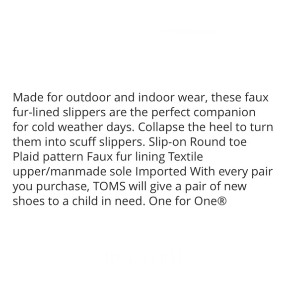 TOMS Rodeo Faux Fur Lined Twill blue check plaid Mens 7 convertible Slippers - Picture 13 of 13